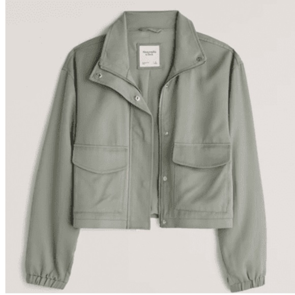 Abercrombie Cropped Drapey Bomber Jacket - Picture 3 of 8